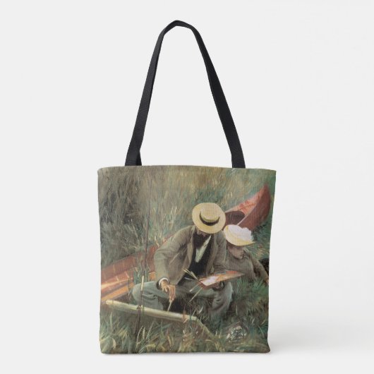 JS Sargentによる妻とのスケッチについて トートバッグ (裏面)