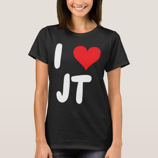 Jt大好き - ハート - 名前 tシャツ (正面)