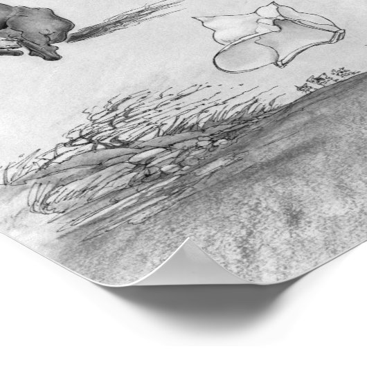 JT08 "A Quiet Hack"白黒 ポスター (角)