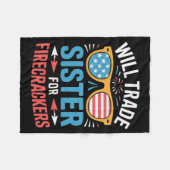 Juの4番目の爆竹の妹おもしろいを交換する フリースブランケット (正面(横))