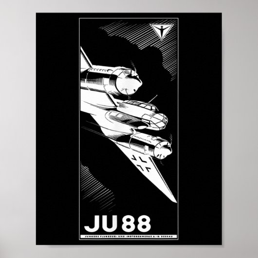 Ju 88第2次世界大戦ドイツ飛行機ヴィンテージ1941グラフィック ポスター (正面)