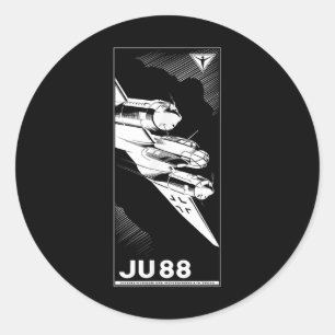 Ju 88第2次世界大戦ドイツ飛行機ヴィンテージ1941グラフィック ラウンドシール