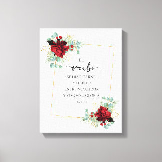 Juan 1 14, Spanish bible verse キャンバスプリント