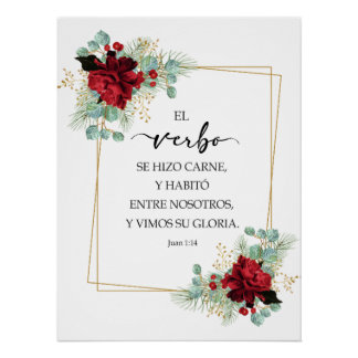 Juan 1:14 Spanish bible verse ポスター