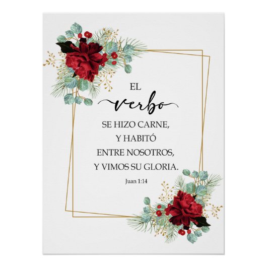 Juan 1:14 Spanish bible verse ポスター (正面)