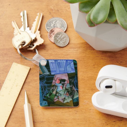 Juan Grisによる開いた窓の前の静物詩 キーホルダー (デスク)