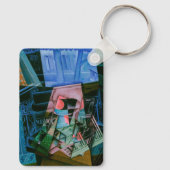 Juan Grisによる開いた窓の前の静物詩 キーホルダー (裏面)