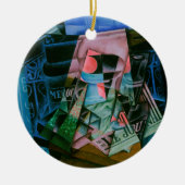 Juan Grisによる開いた窓の前の静物詩 セラミックオーナメント (正面)