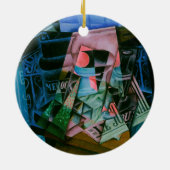 Juan Grisによる開いた窓の前の静物詩 セラミックオーナメント (裏面)