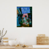 Juan Grisによる開いた窓の前の静物詩 ポスター (キッチン)