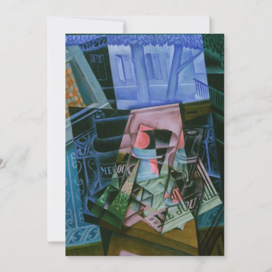 Juan Grisによる開いた窓の前の静物詩 招待状 (正面)