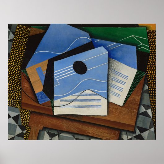 Juan Gris – テーブルの上のギター ポスター (正面)