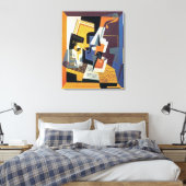 Juan Gris – バイオリンとガラス – 抽象芸術アート キャンバスプリント (インサイチュ (寝室))