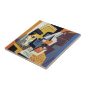 Juan Gris – バイオリンとガラス – 抽象芸術アート タイル (側面)