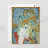 Juan Gris – ピエロ遊スのギター ポストカード (正面/裏面)