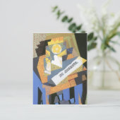 Juan Gris – 新聞とフルーツボウル ポストカード (スタンド正面)