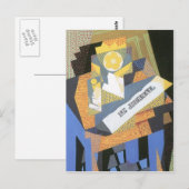 Juan Gris – 新聞とフルーツボウル ポストカード (正面/裏面)