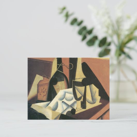 Juan Gris – 白いテーブルクロスを持つスチルライフ ポストカード (スタンド正面)
