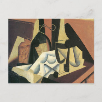 Juan Gris – 白いテーブルクロスを持つスチルライフ ポストカード