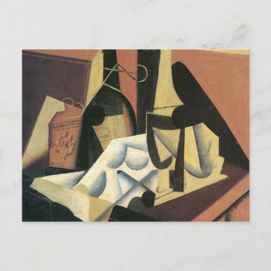 Juan Gris – 白いテーブルクロスを持つスチルライフ ポストカード (正面)