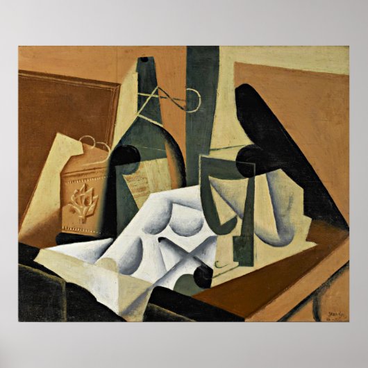 Juan Gris – 白いテーブルクロス ポスター (正面)