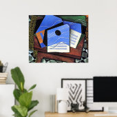 Juan Gris artwork, Guitar on a Table, ポスター (ホームオフィス)