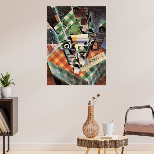 Juan Gris - Still Life with Checked Tableloth ポスター (リビング3)