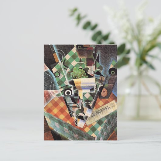 Juan Gris - Still Life with Checked Tableloth ポストカード (スタンド正面)