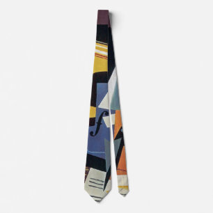 Juan Gris - Violin and Glass - Abstract Art ネクタイ