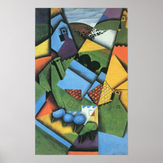 Juan Gris - Zlandscape with houses in Ceret ポスター