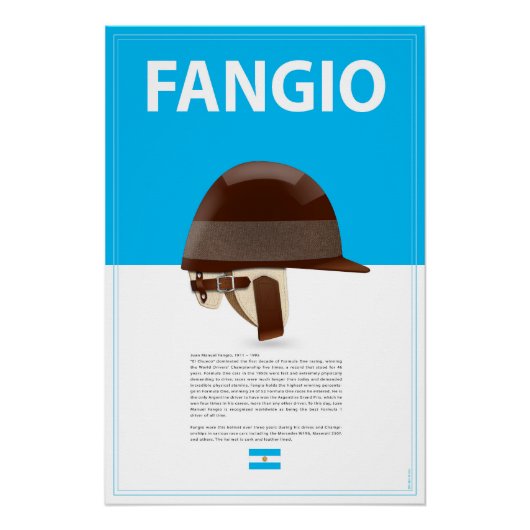 Juan Manuel Fangio Helmet ポスター (正面)