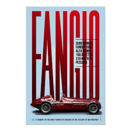 Juan Manuel Fangio Tribute Alfa 158 ポスター (正面)