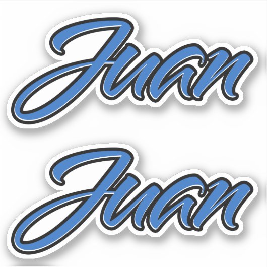 Juan Name blue Aufkleber Sticker Stickerset シール (正面)