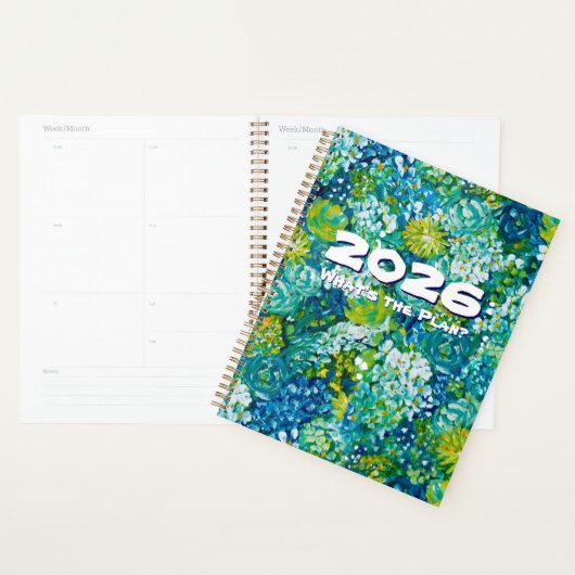 Jubilant-Blue & Green Floral Customizable Planner プランナー手帳 (ディスプレー)