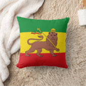 JudahのエチオピアのライオンのRastafarianの旗 クッション (ブランケット)