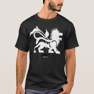 Judahのティー-王Yoの黒いライオン Tシャツ