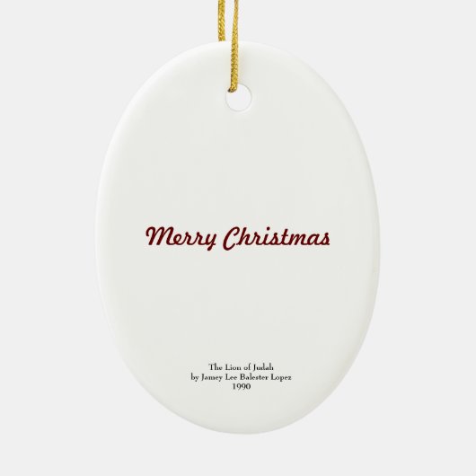 Judahのメリークリスマスのオーナメントのライオン セラミックオーナメント (裏面)