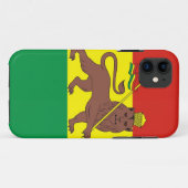 Judahのライオンが付いている古いエチオピアの旗 Case-Mate iPhoneケース (裏面(横))