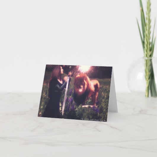 Judahのライオンは私とメッセージカードを立てます カード (正面)