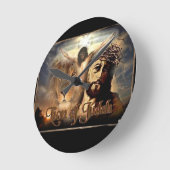 Judahのライオン ラウンド壁時計 (傾斜)