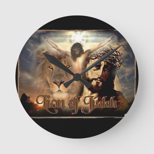 Judahのライオン ラウンド壁時計 (正面)