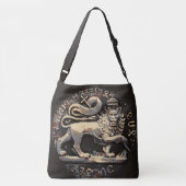 Judahの大きい十字の遺体袋の古代ライオン クロスボディバッグ (裏面)