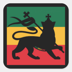 Judahの正方形のステッカーのRastafariのライオン スクエアシール