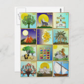 Judaicaイスラエル共和国の芸術のパネルの12匹の種族 ポストカード (正面/裏面)