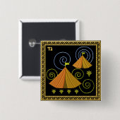 Judaicaイスラエル共和国ボタン-突き棒の12匹の種族 缶バッジ (正面&裏面)