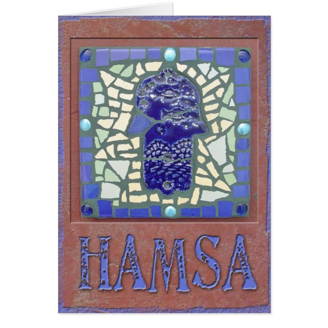 Judaica: モザイク白熱Hamsa (正面)