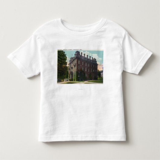 JuddホールのWesleyan大学の外観 トドラーTシャツ (正面)