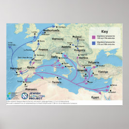 Judeo-Spanish diaspora map ポスター