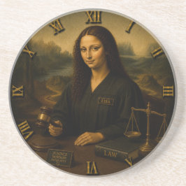 Judge Funny Mona Lisa Lawyer & Justice Gift コースター
