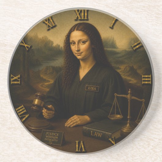 Judge Funny Mona Lisa Lawyer & Justice Gift コースター (正面)